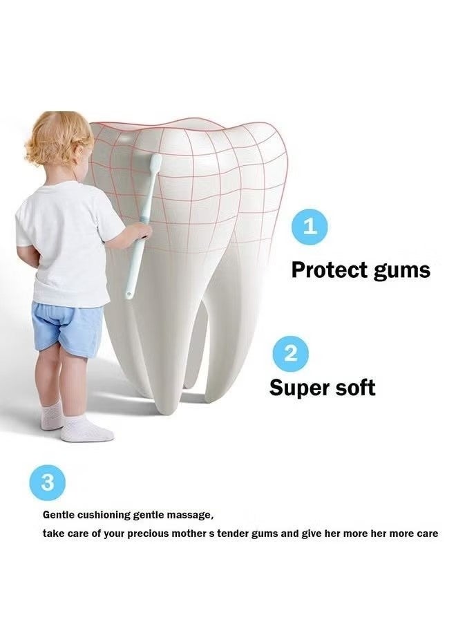 4 Pcs Ultra Super Fine Soft bristled Toothbrush, Portable Denture Sided Cleaning Brush, Adult Toothbrush 15000 Floss Bristle, Sensitive Teeth Oral Gum Recessionc (Black, White) - Image 3